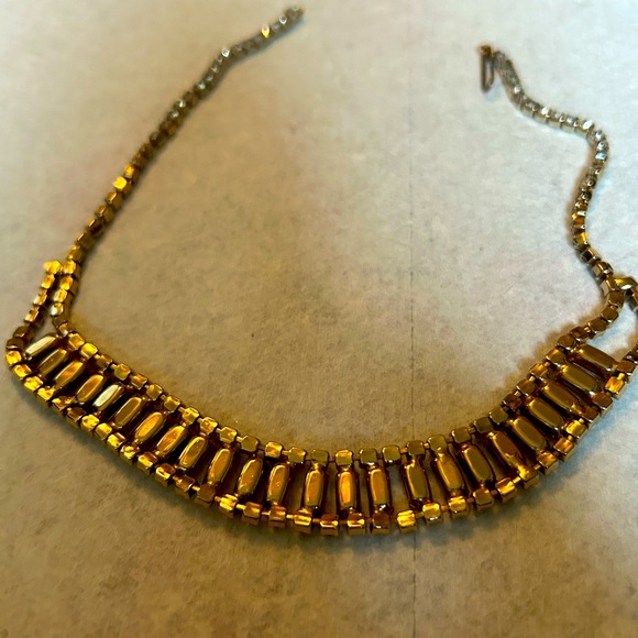 Vintage 1950’s  Baguette cut Aurora Borealis choker. Shepherds hook EUC - Picture 8 of 9